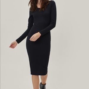 A New Day black ribbed midi dress
